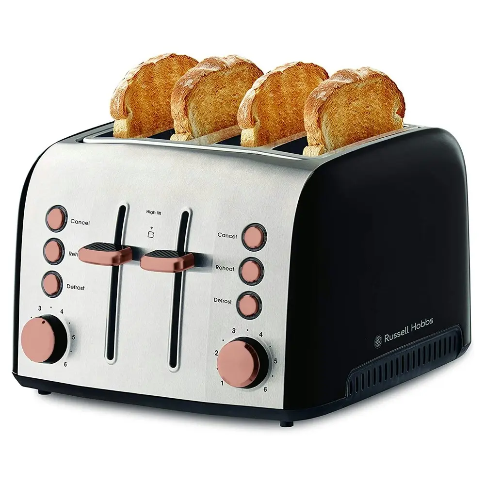 Russell Hobbs RHT94COP Brooklyn 4-Slice Bread Slot Sandwich Toaster 1950W Copper