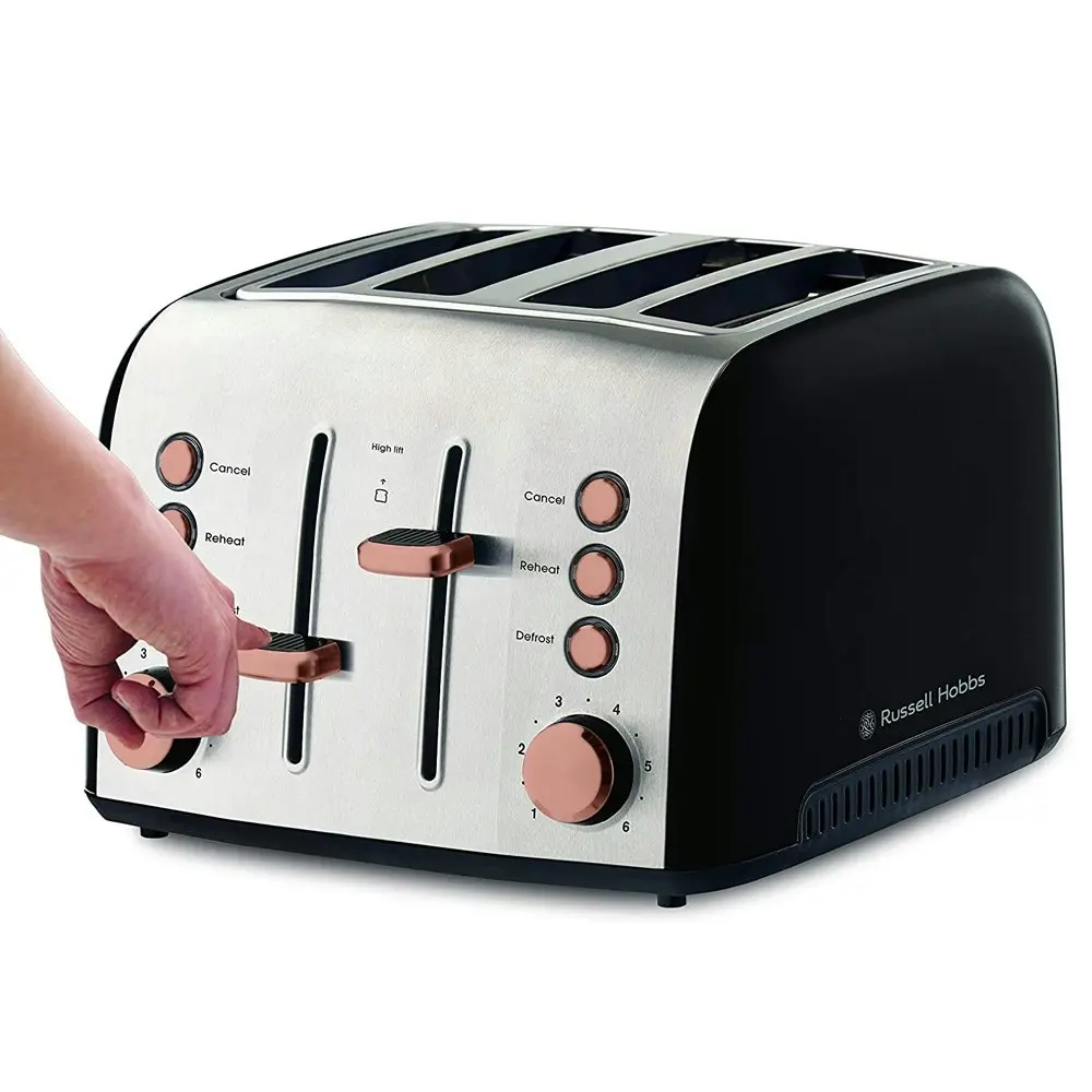 Russell Hobbs RHT94COP Brooklyn 4-Slice Bread Slot Sandwich Toaster 1950W Copper