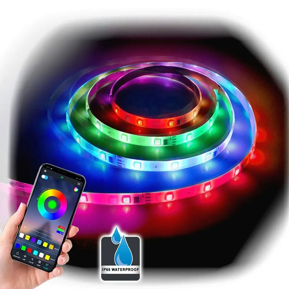 Sansai 5m Waterproof Smart WiFi RGB LED 5050 Strip Light/Remote for iOS/Android