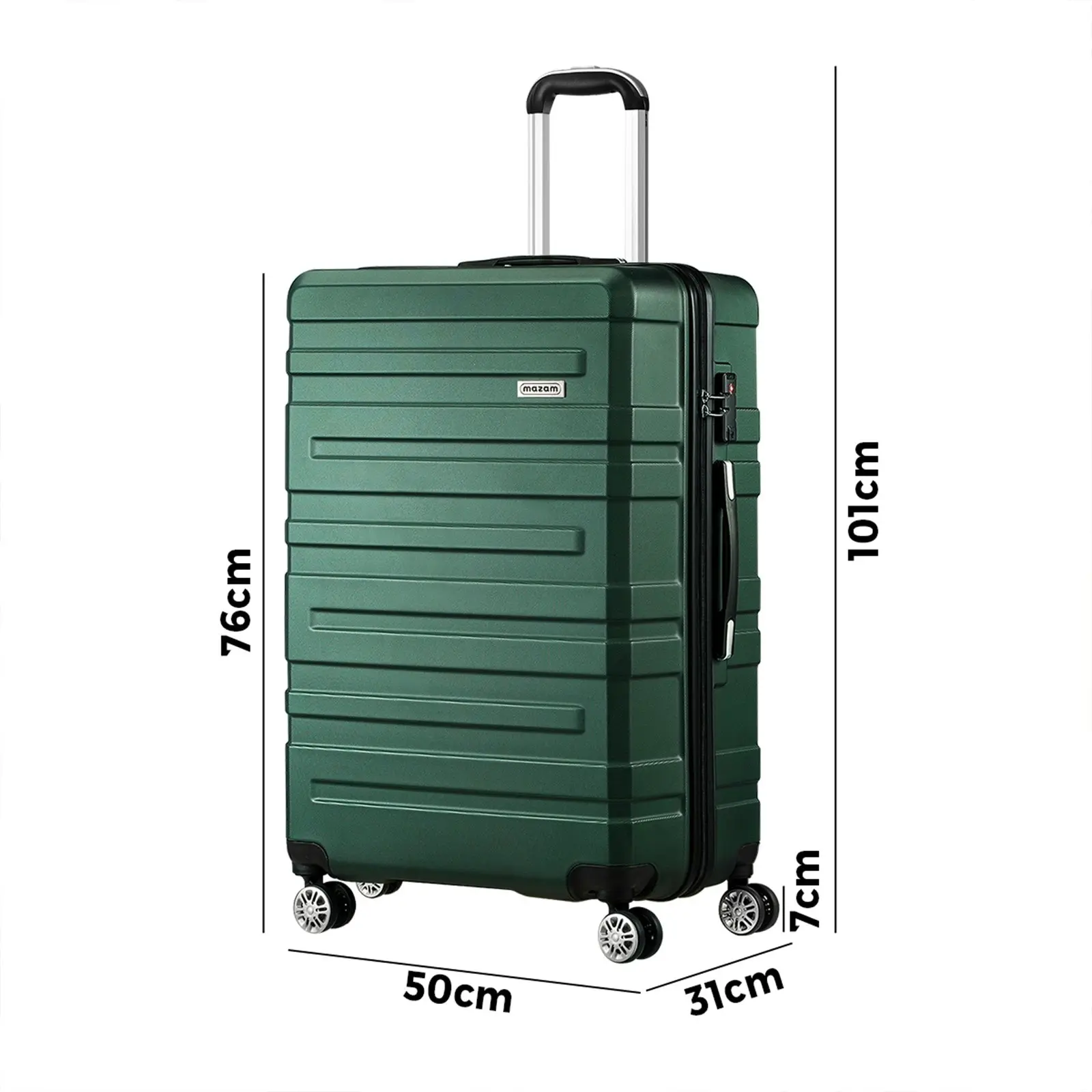 Mazam 28" Luggage Suitcase Trolley Set Travel TSA Lock Storage Hard Case Green