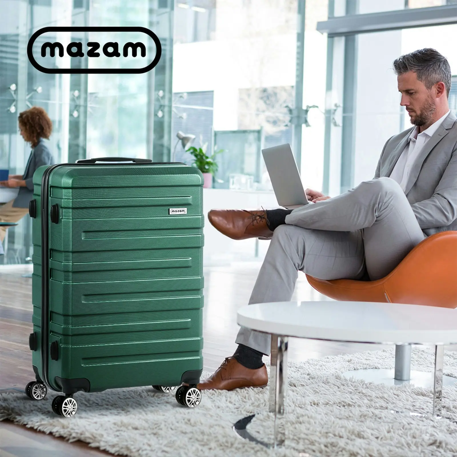 Mazam 28" Luggage Suitcase Trolley Set Travel TSA Lock Storage Hard Case Green