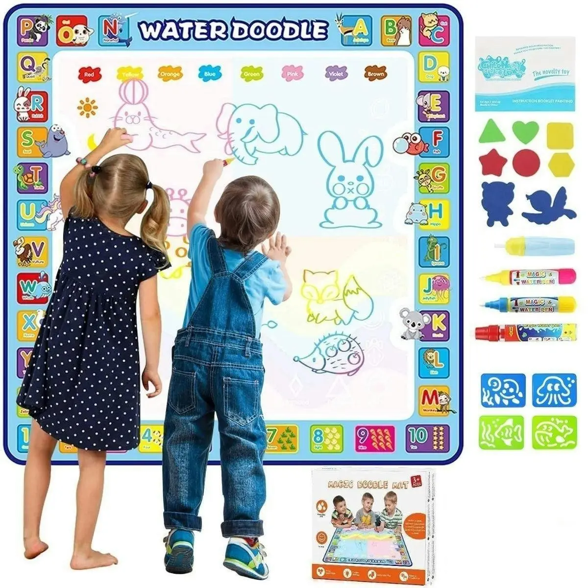 Kidst Educational Coloring Aqua Magic Water Doodler Play Mat for Kids