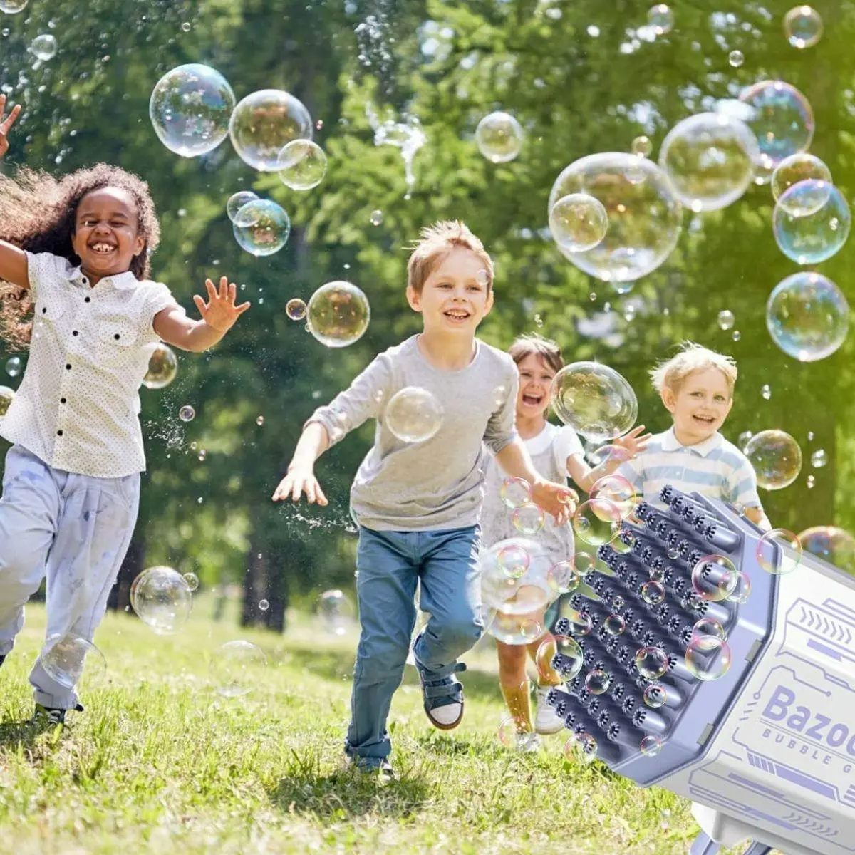 Kidst Bubble Machine Bazooka Outdoor Bubble Blaster 88 holes Rechargeable