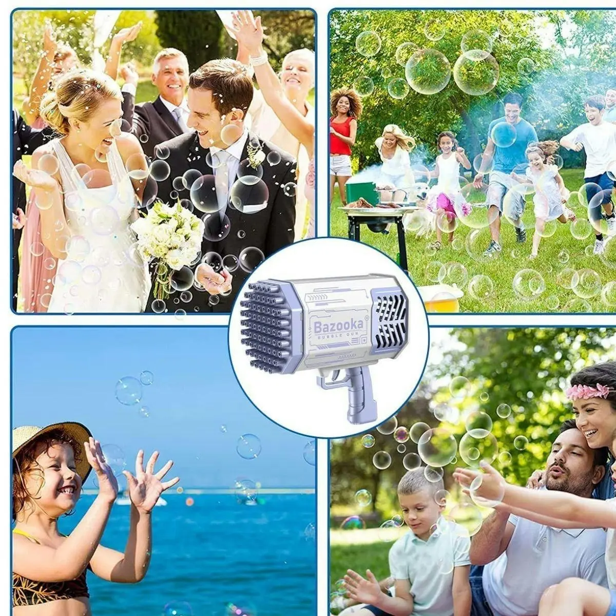 Kidst Bubble Machine Bazooka Outdoor Bubble Blaster 88 holes Rechargeable