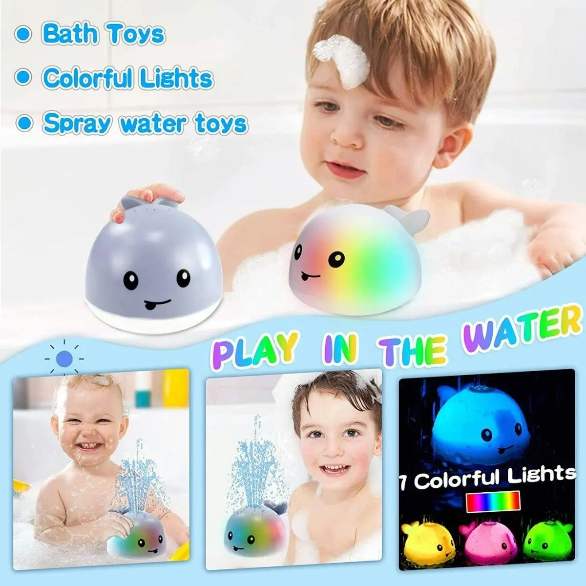 Kidst Baby Bath Toy Whale Bath Toy Automatic Spray Water Toy Kids Bathtub Toys