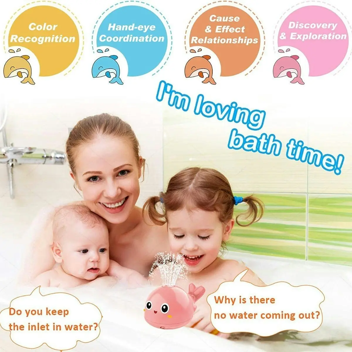 Kidst Baby Bath Toy Whale Bath Toy Automatic Spray Water Toy Kids Bathtub Toys