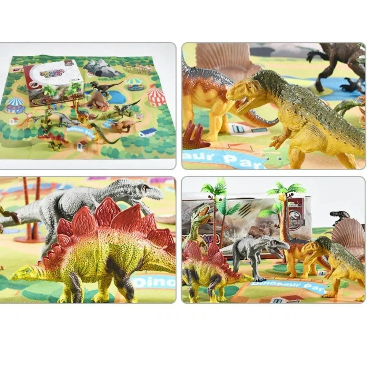 Kidst Dinosaur Toy Activity Play Set - Soft Play Mat with 9 Realistic Dino Toys