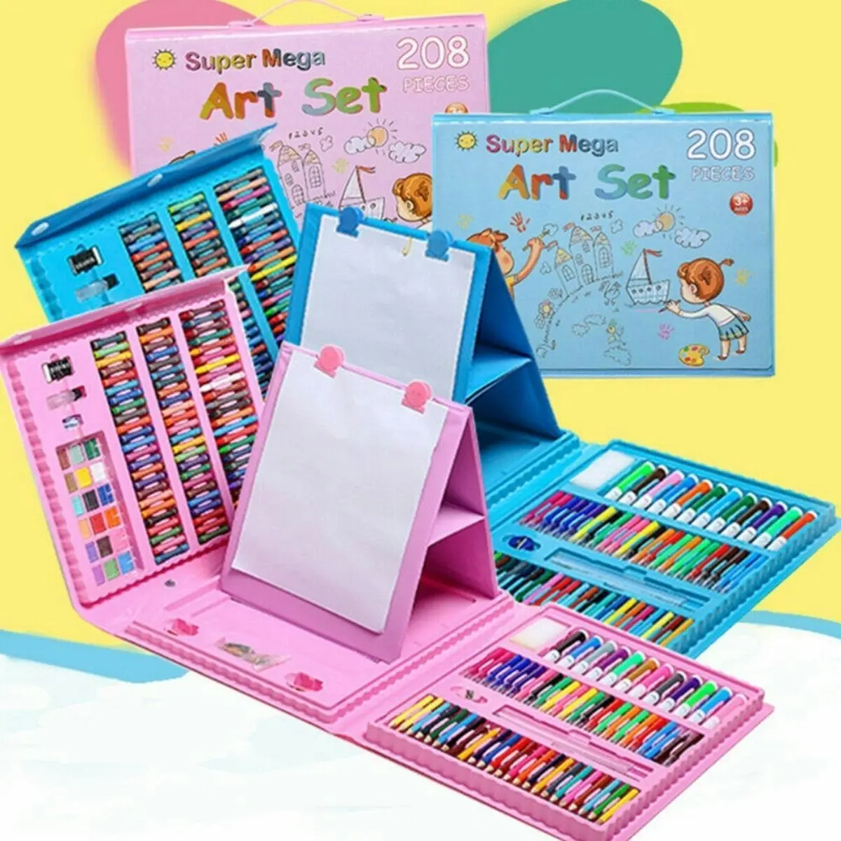 Kidst 208 Pieces Deluxe Art Supplies Kit for Painting & Drawing