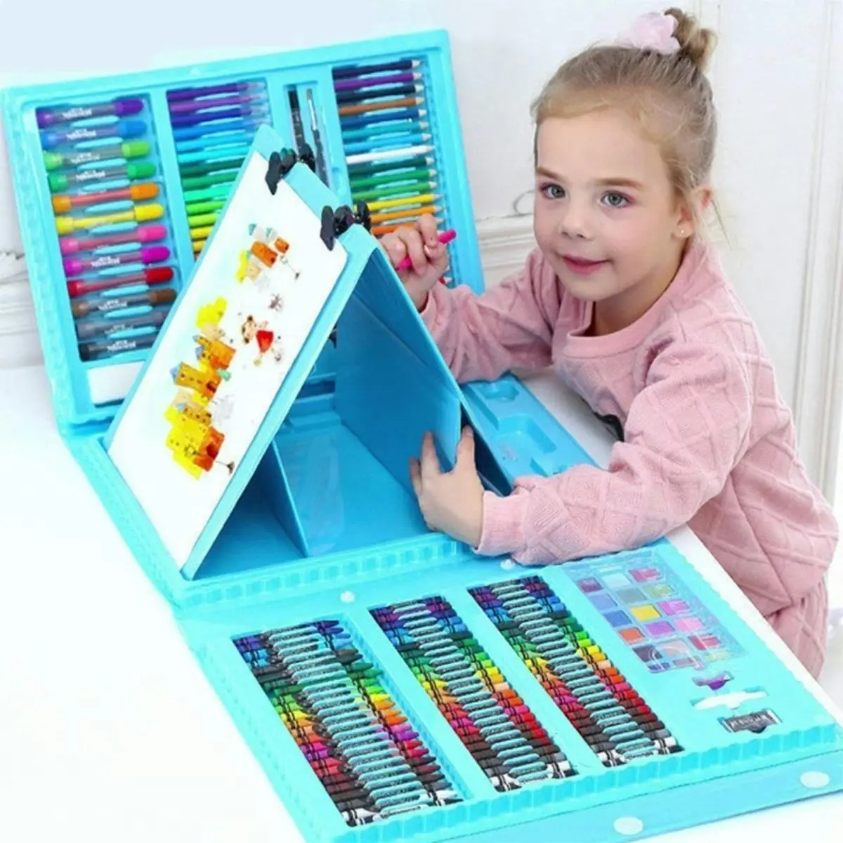 Kidst 208 Pieces Deluxe Art Supplies Kit for Painting & Drawing