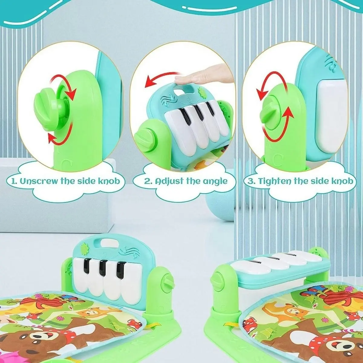 BabiesMart Kick'n'Play Joyous Journey Baby Activity Floor mat with Musical Light