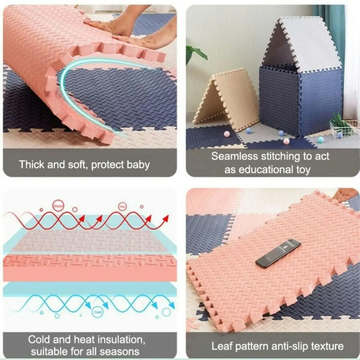 BabiesMart SoftSteps Baby Play Mat DIY Build Your Color Combination