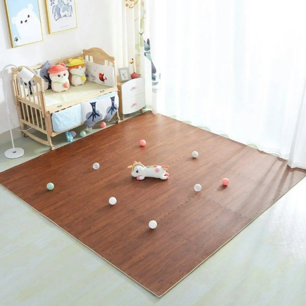 BabiesMart Wood Grain Play Mat Exercise Gym Mat EVA Foam Puzzle MAT