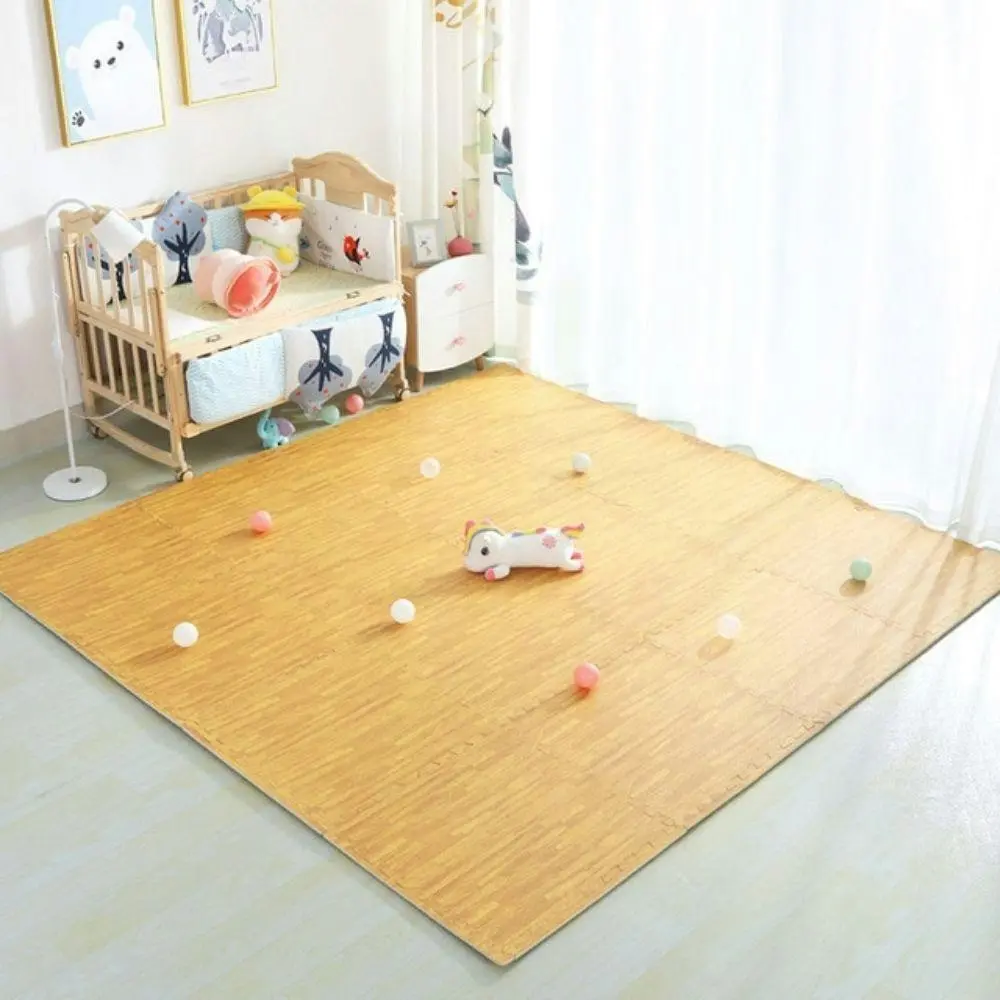 BabiesMart Wood Grain Play Mat Exercise Gym Mat EVA Foam Puzzle MAT