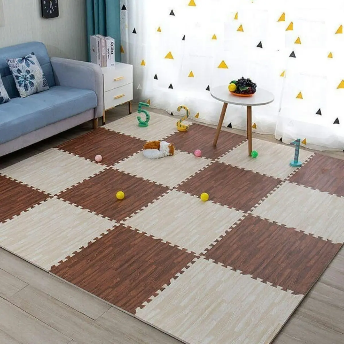 BabiesMart Wood Grain Play Mat Exercise Gym Mat EVA Foam Puzzle MAT