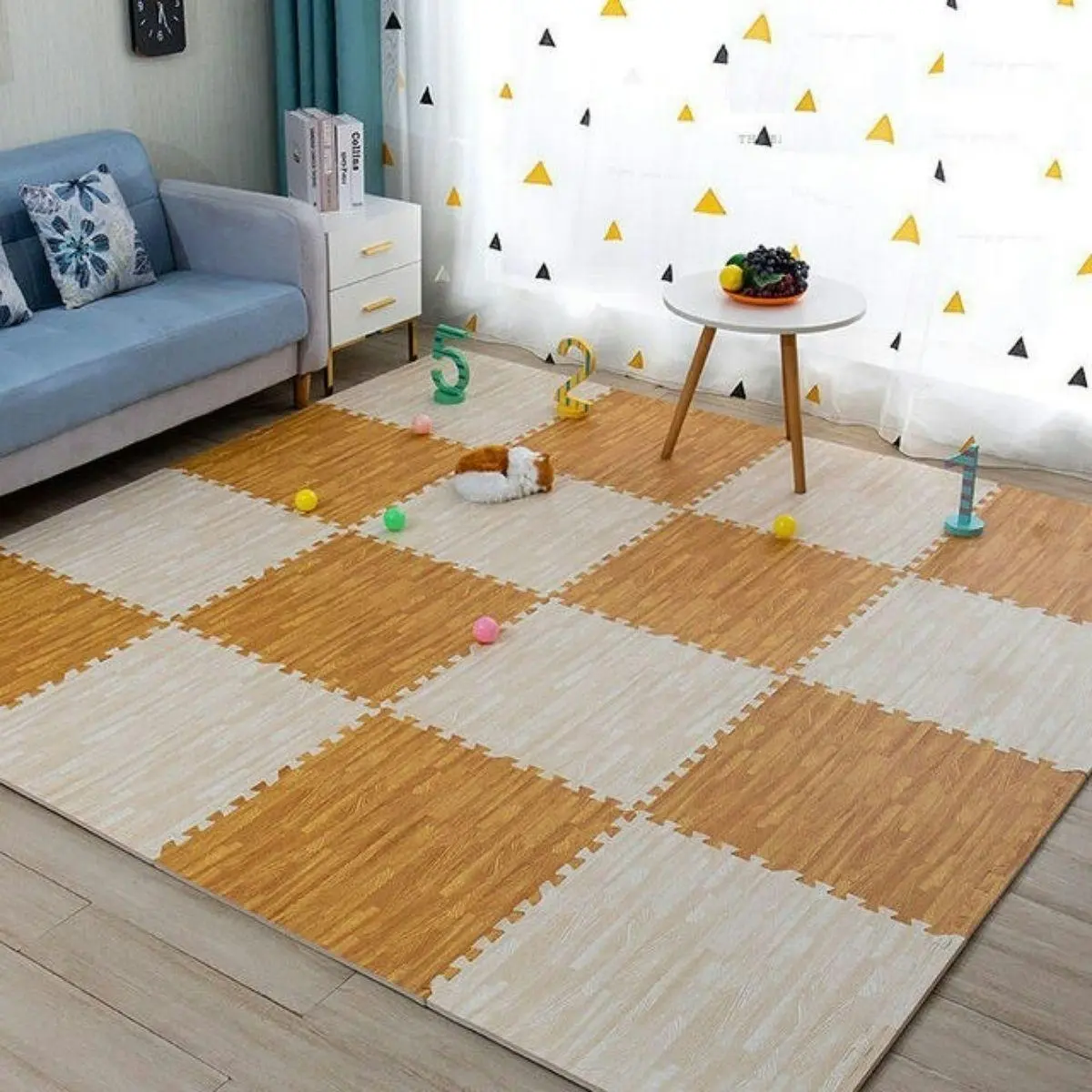 BabiesMart Wood Grain Play Mat Exercise Gym Mat EVA Foam Puzzle MAT