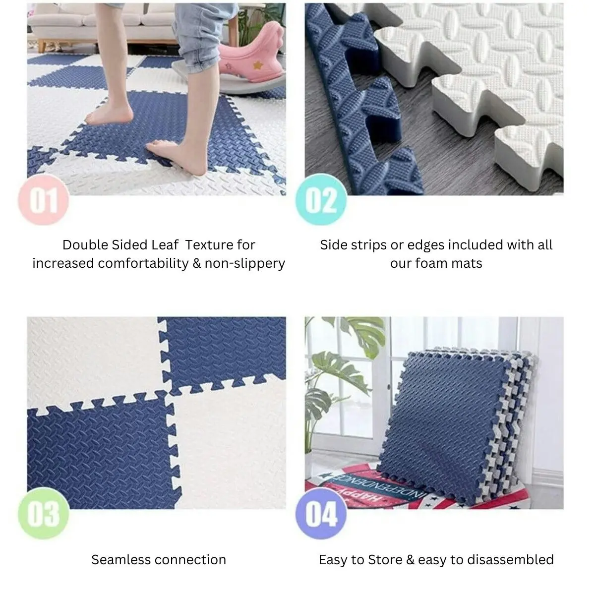 BabiesMart SoftSteps Baby Play Mat Interlocking & Durable Foam Mats