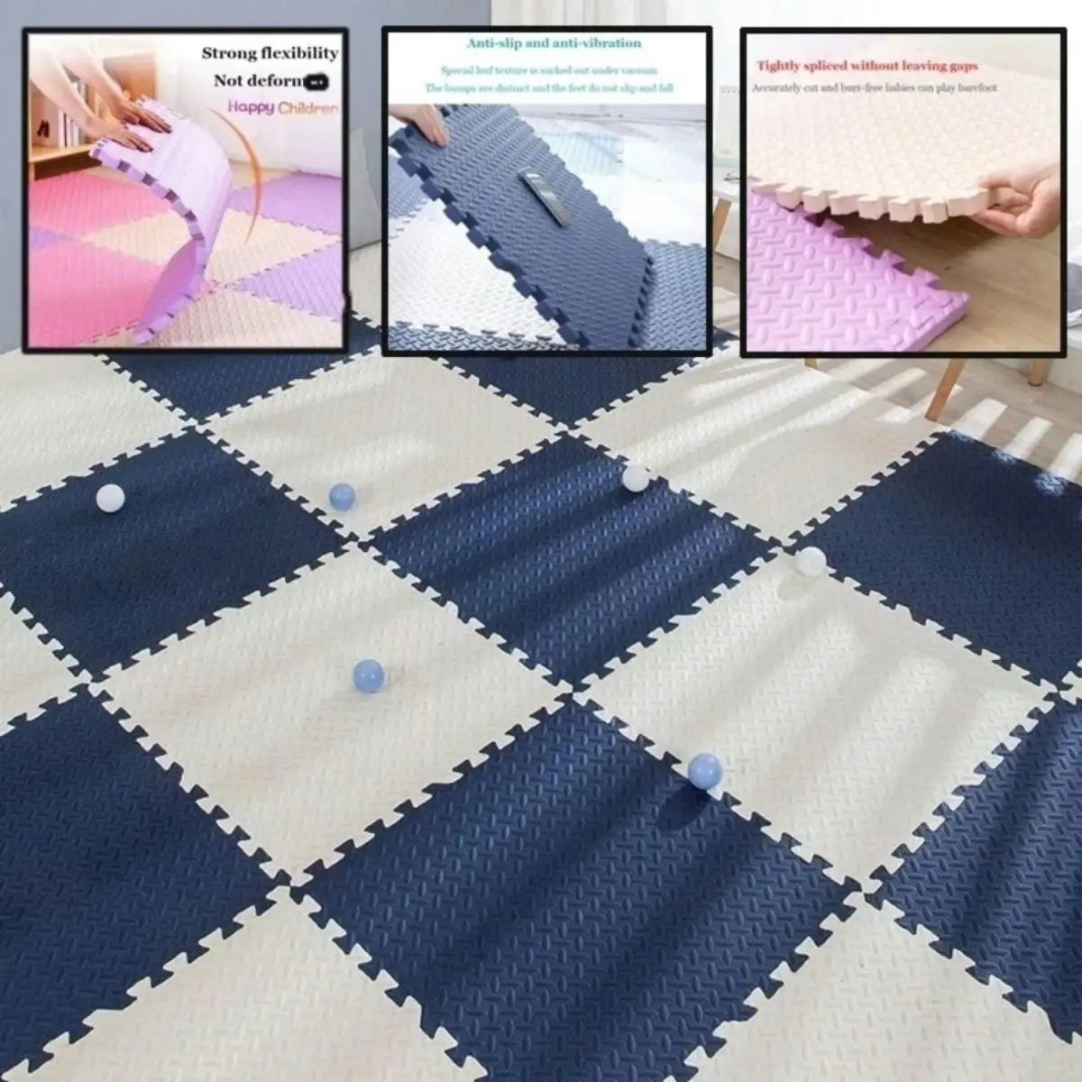 BabiesMart SoftSteps Play Mat Elite Interlocking 30x30 CM Foam Mats