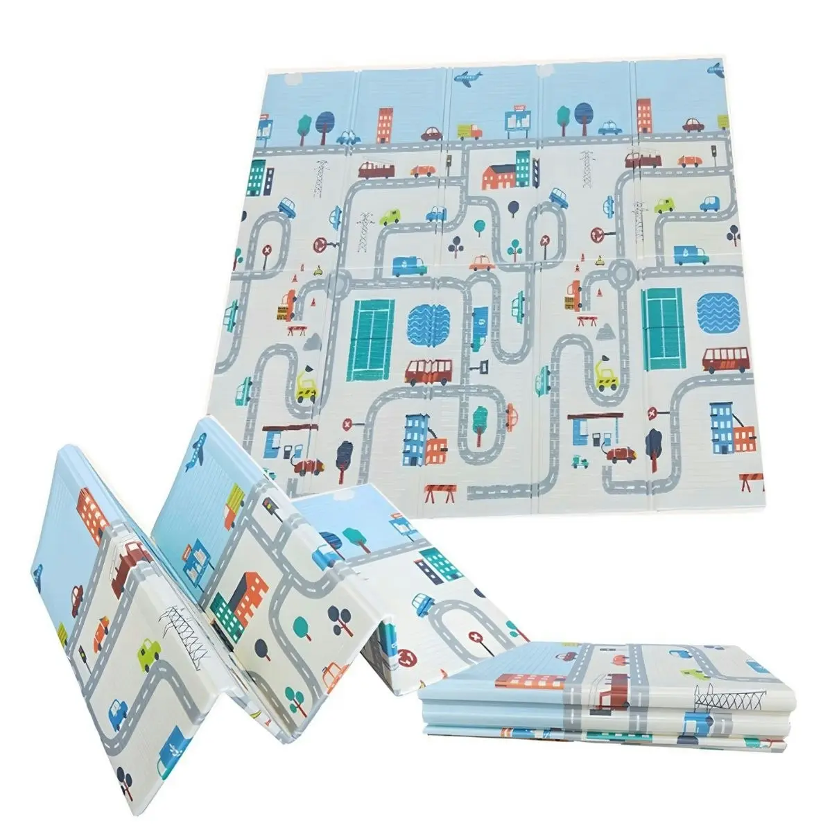 BabiesMart Baby Foldable Play Mat 1cm Thick Double-Sided, Safe & Comfortable