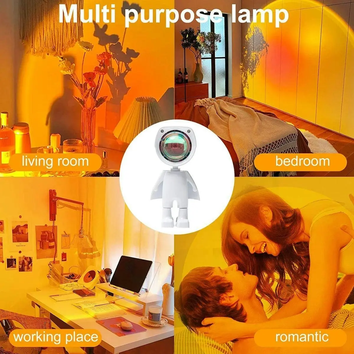 Glowly Astronaut Robot Sunset Lamp Projector Sunset Lights Night Light