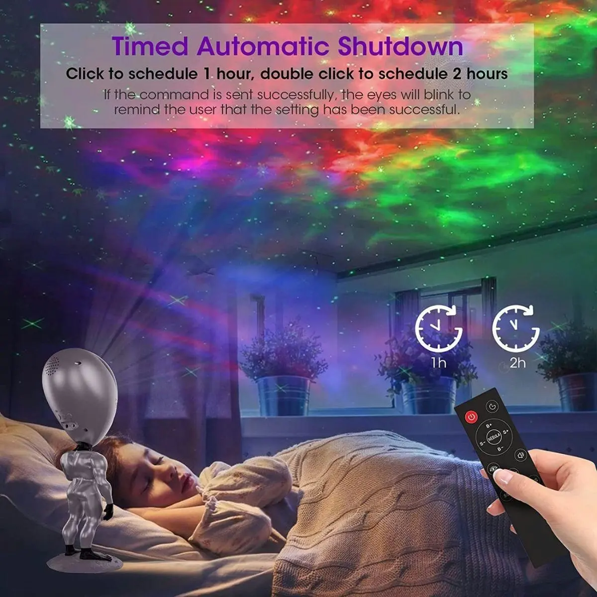 Glowly Alien Galaxy Projector Talking & Repeating Star Projector Night Light