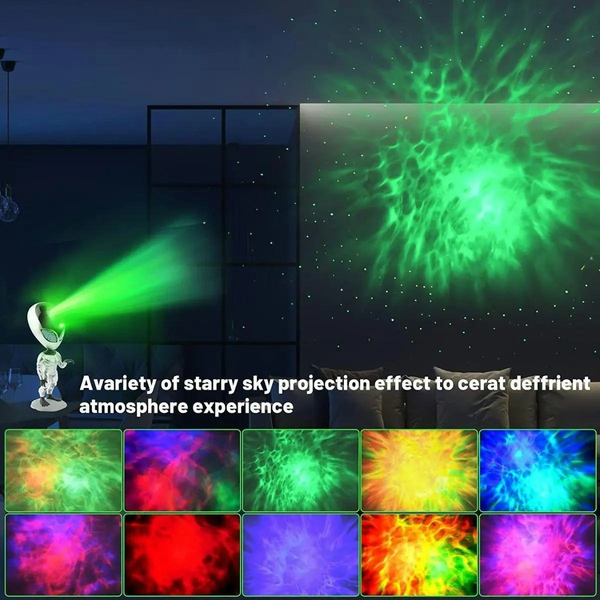 Glowly Alien Galaxy Projector Talking & Repeating Star Projector Night Light