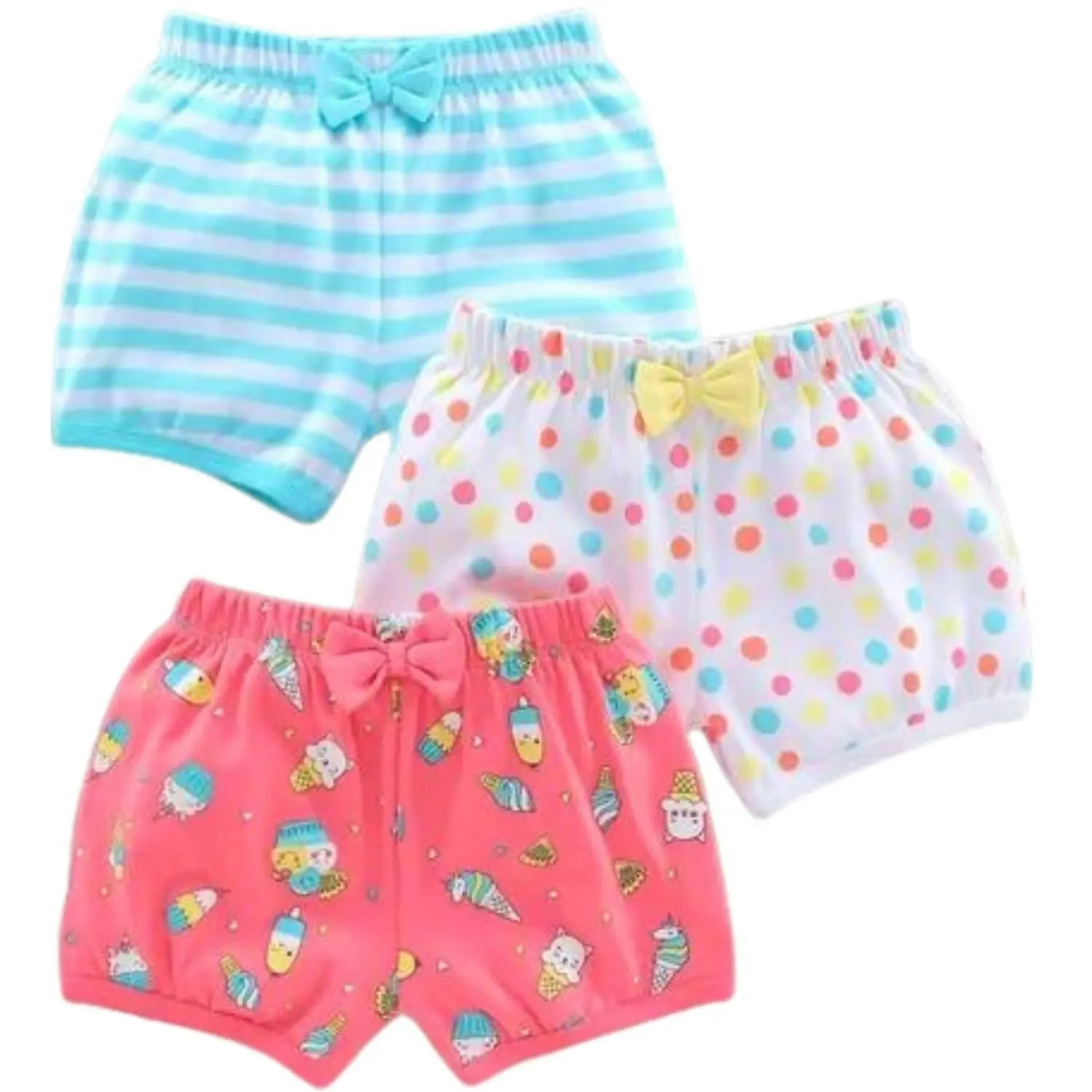 BabiesMart 3 Pack Baby Girl Shorts Comfortable Baby Girl Clothes