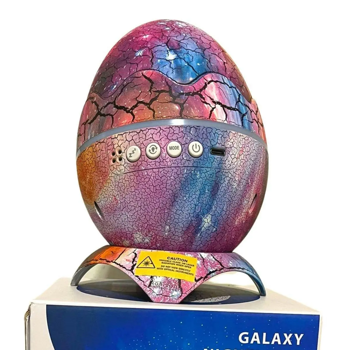 Glowly 4-in-1 Dino Egg Galaxy Projector Night Light with White Noise