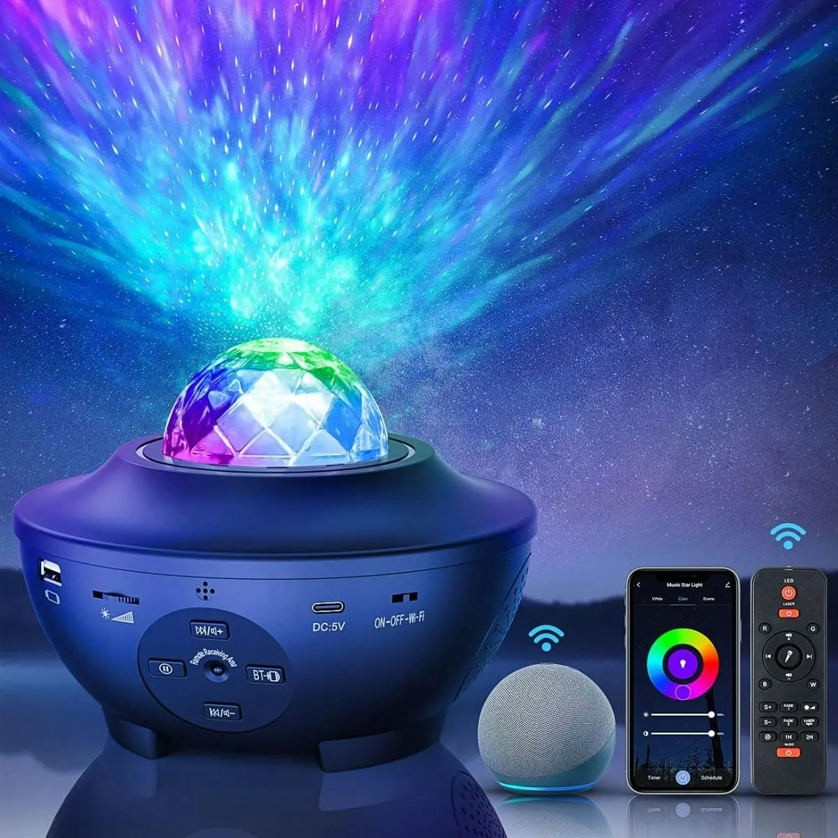 Glowly Wi-Fi Galaxy Projector 2.0. A Dreamy Night Light for Your Baby