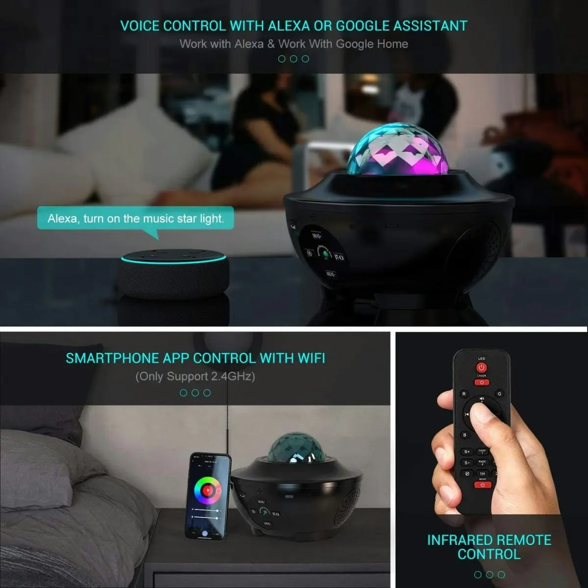 Glowly Wi-Fi Galaxy Projector 2.0. A Dreamy Night Light for Your Baby