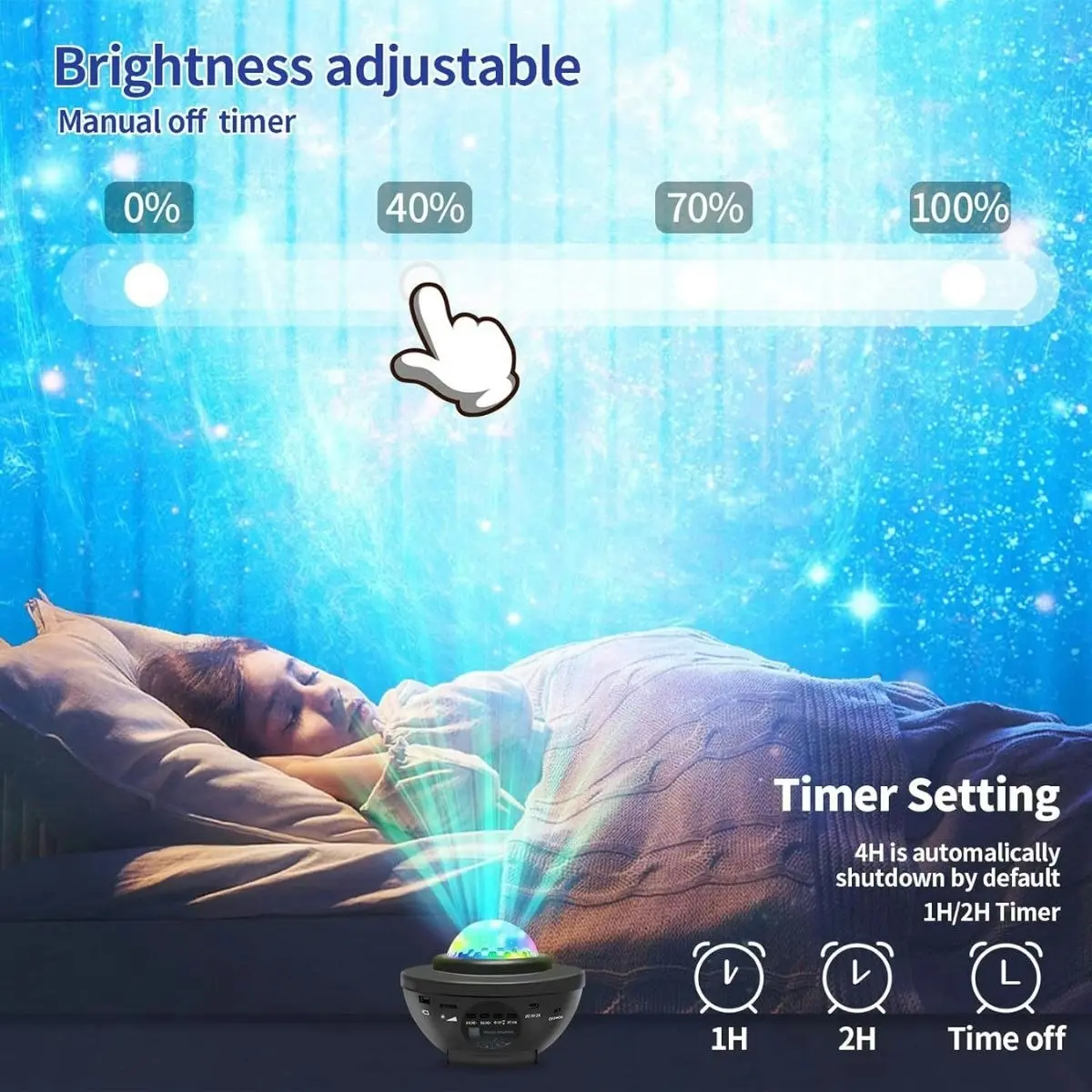 Glowly Galaxy Projector Star Night Light Projector with Bluetooth