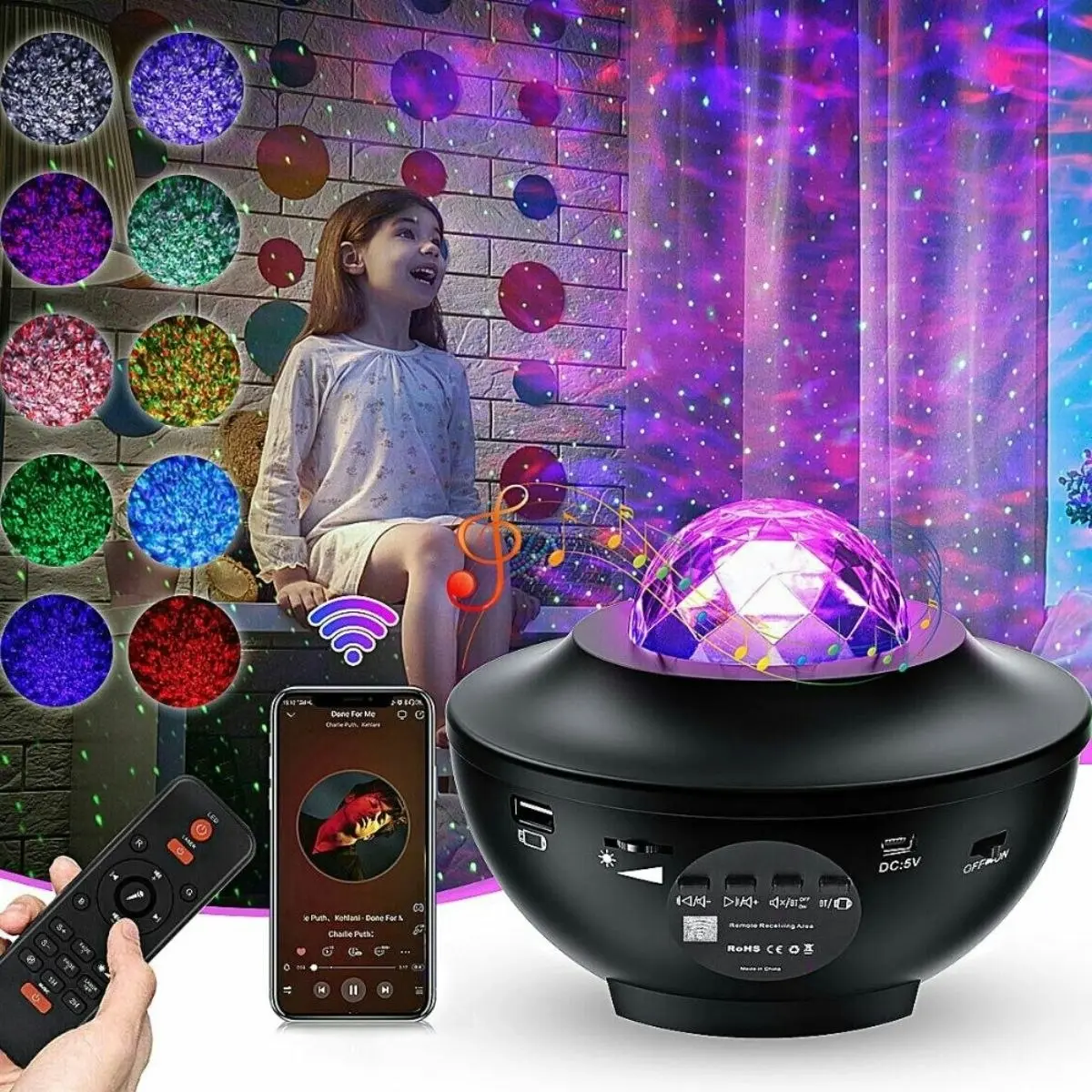 Glowly Galaxy Projector Star Night Light Projector with Bluetooth