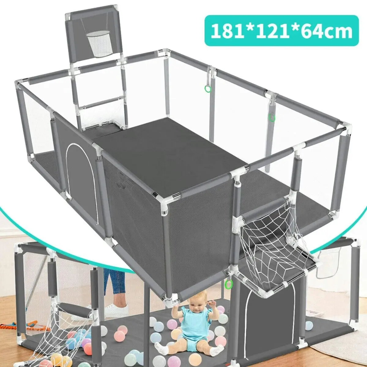 Toddly Little Explorer Deluxe Baby Play Pen Spacious & Safe