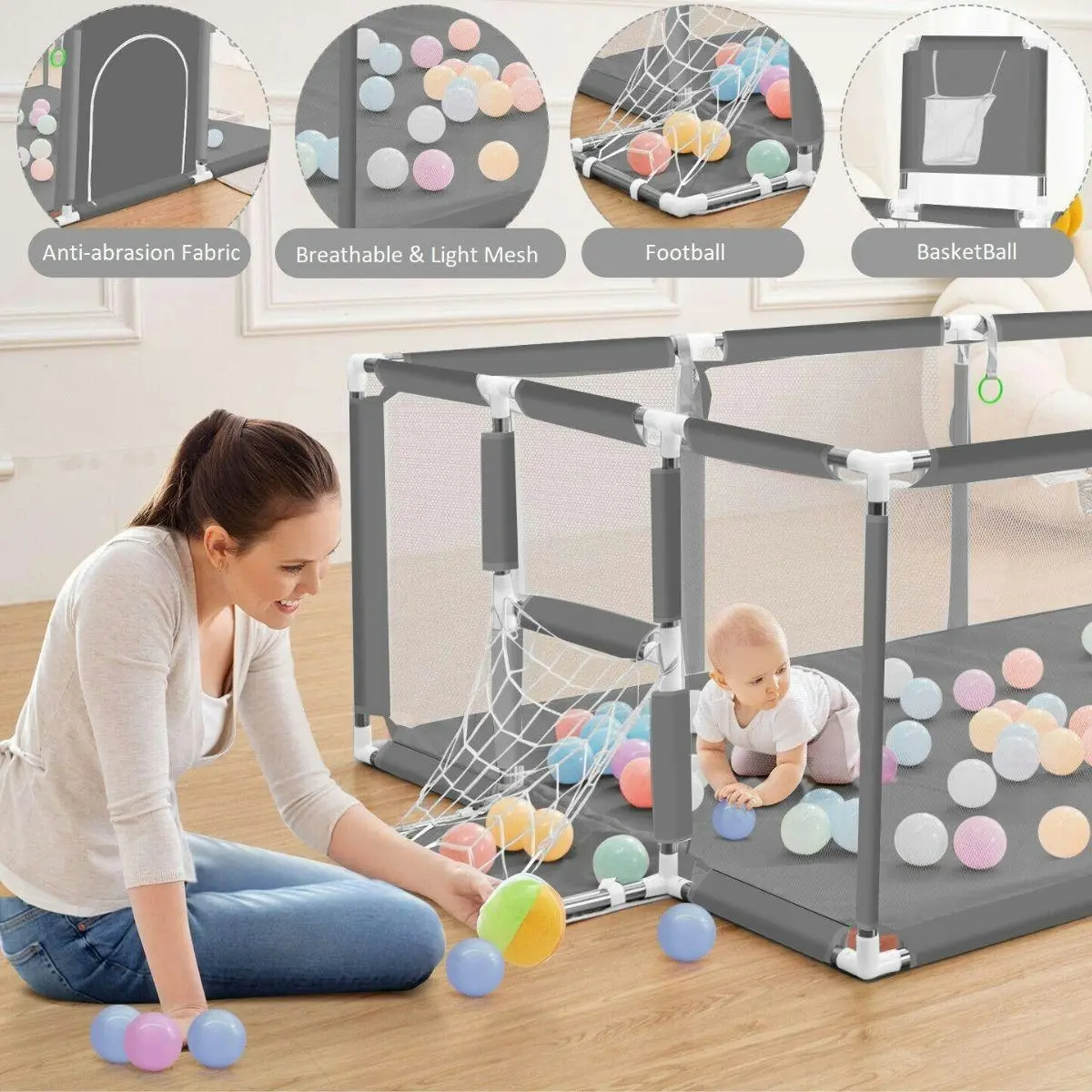 Toddly Little Explorer Deluxe Baby Play Pen Spacious & Safe