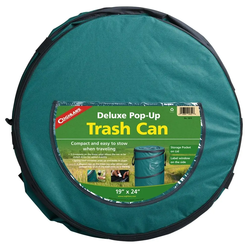 Coghlans Deluxe Pop Up Trash Can Handy Garbage/Waste Container Camping/Outdoor