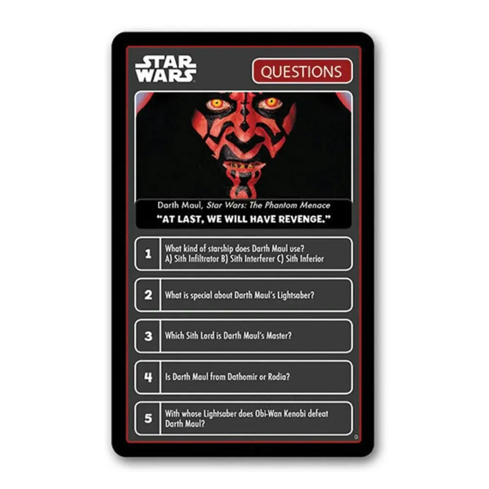 Top Trumps Star Wars Quiz/Trivia Game/Card 500 Questions 8y+ Family/Kids/Adult