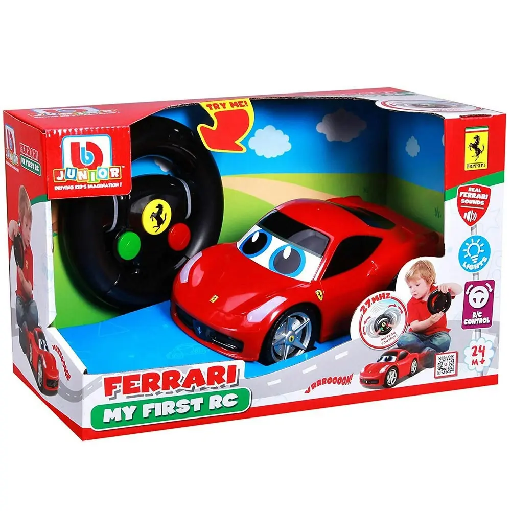 BB Junior Ferrari My First RC 458 Italia Car w/Sounds/Lights Kid/Toddler Toy 2y+