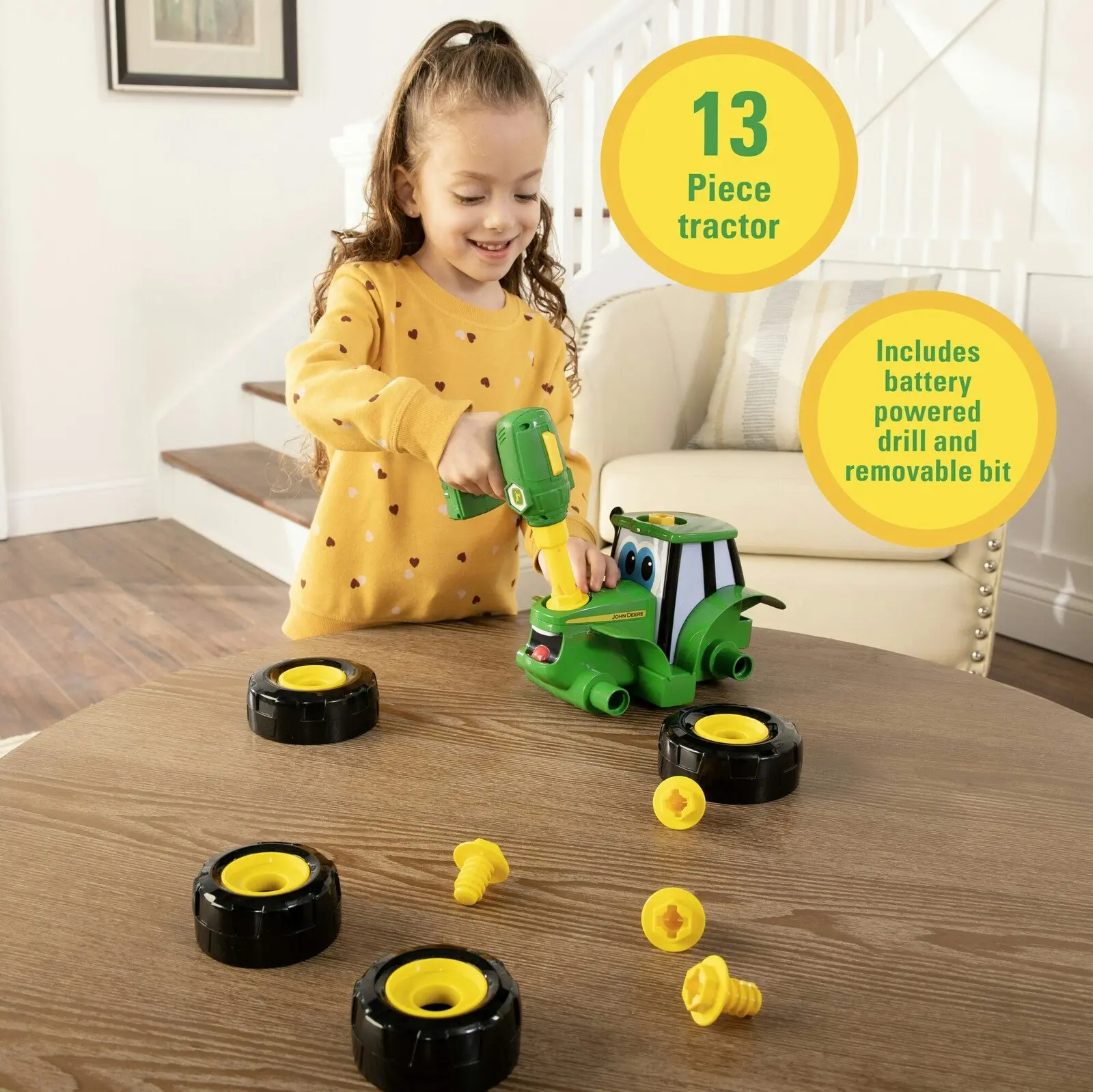 John Deere Build A Johnny Tractor Die Cast Vehicle/Car/Toy/Kids Interactive/Fun