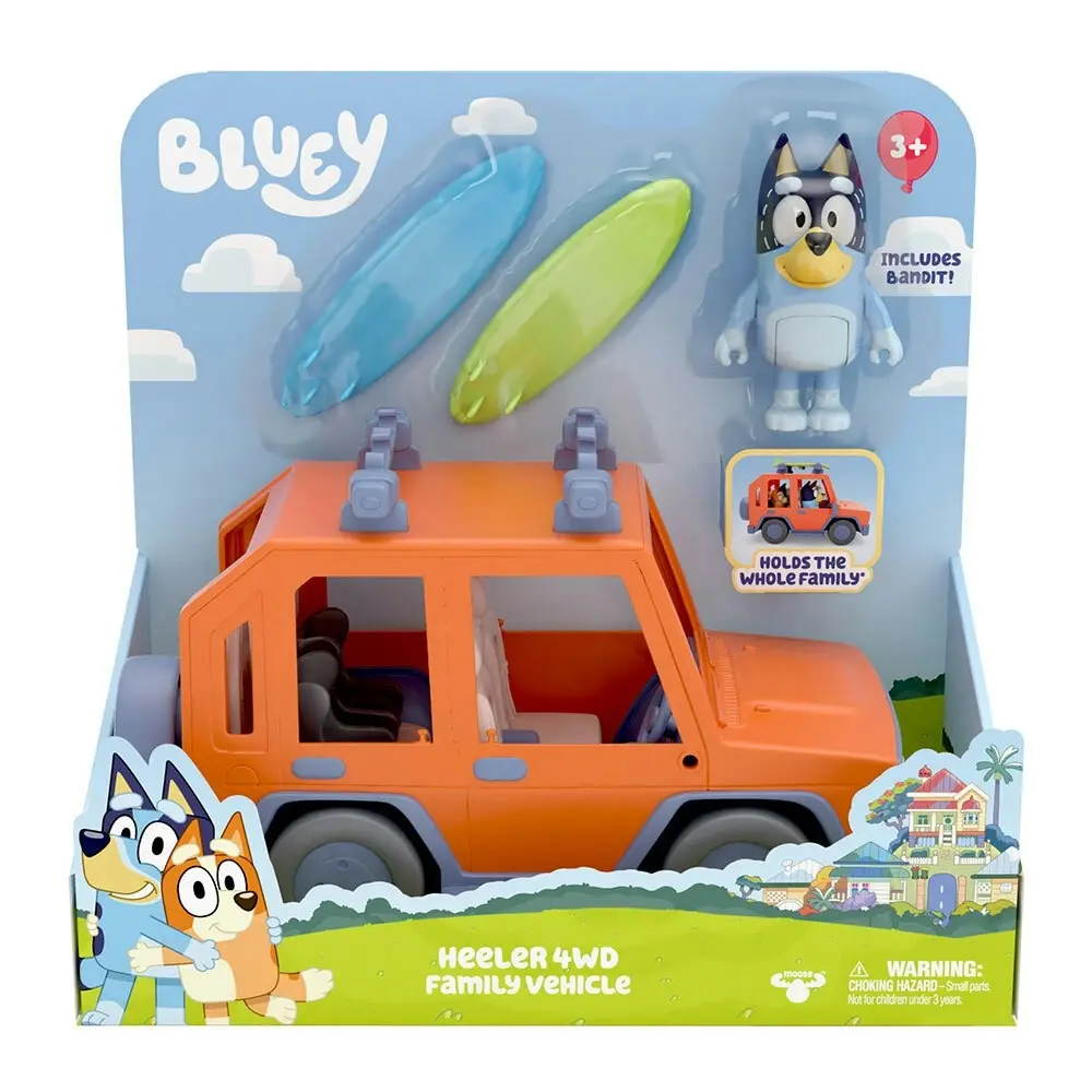 Bluey Series 2 Heeler 4WD Family Vehicle Playset w/ Dad Bandit Kids/Toddler 3y+