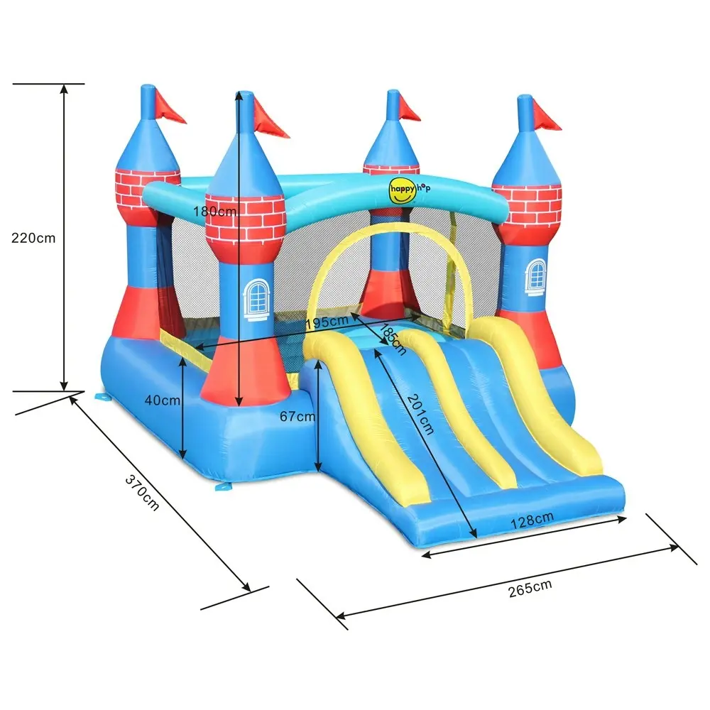 Happy Hop Inflatable 370cm Castle Bouncer w/ Double Slide Kids/Child Outdoor Toy