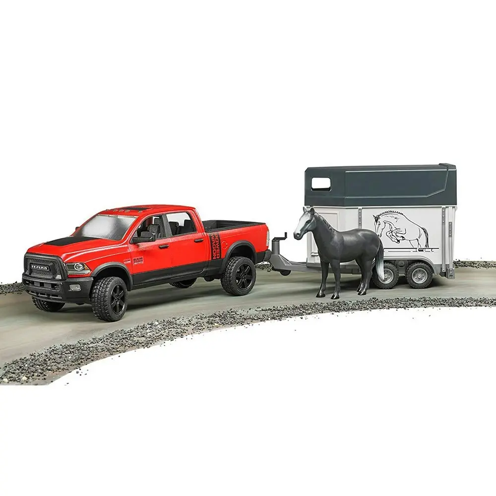 Bruder 1:16 RAM 2500 Power Wagon w/ 1pc Horse/Trailer Toy Vehicle Kids 4y+ Red