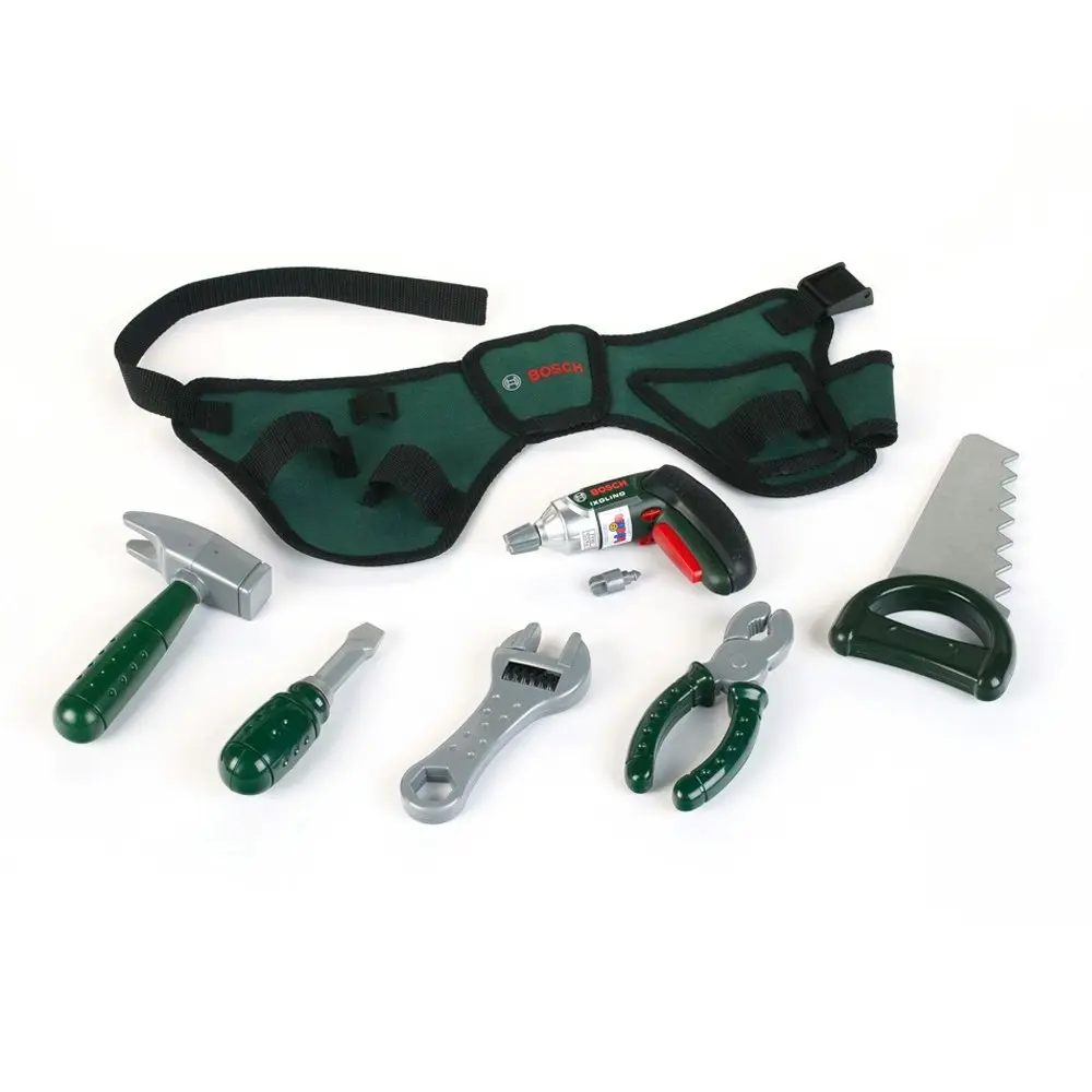 8pc Bosch Tool Belt Set Drill/Saw/Hammer/Screw Driver Kids/Children Play Toy 3+