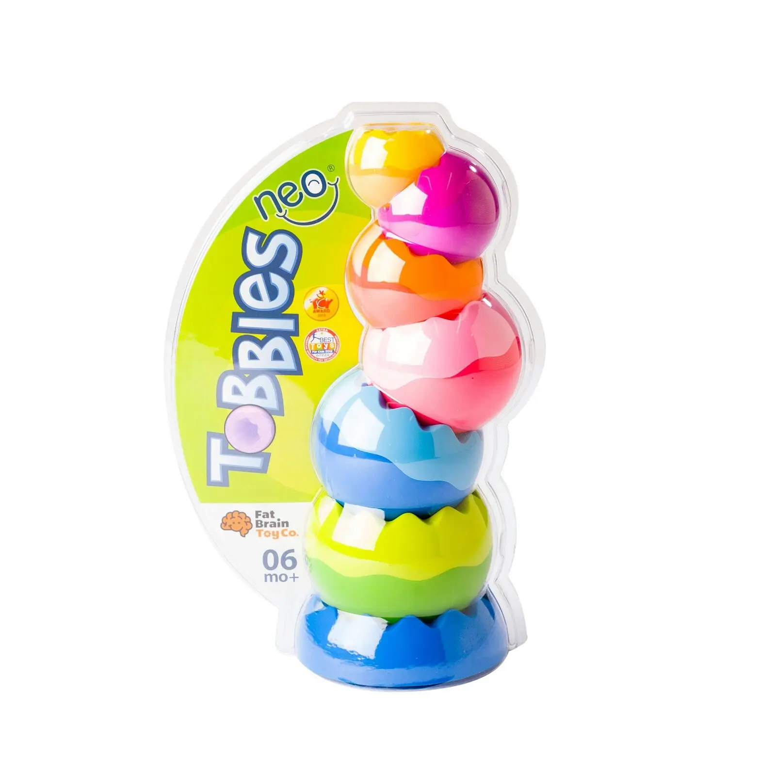 Fat Brain Toy Co Tobbles Neo 6m-4y for Baby/Kids/BPA Free Stackable/Stacking Toy