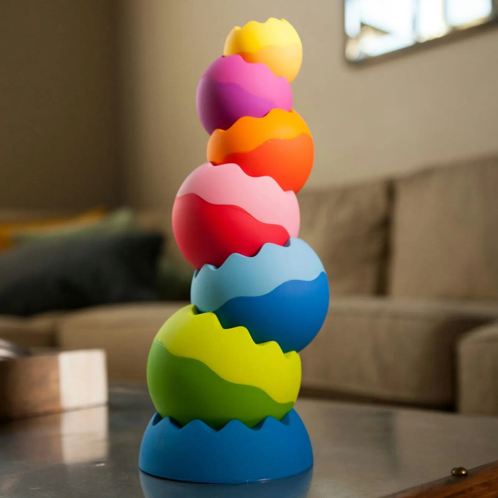 Fat Brain Toy Co Tobbles Neo 6m-4y for Baby/Kids/BPA Free Stackable/Stacking Toy