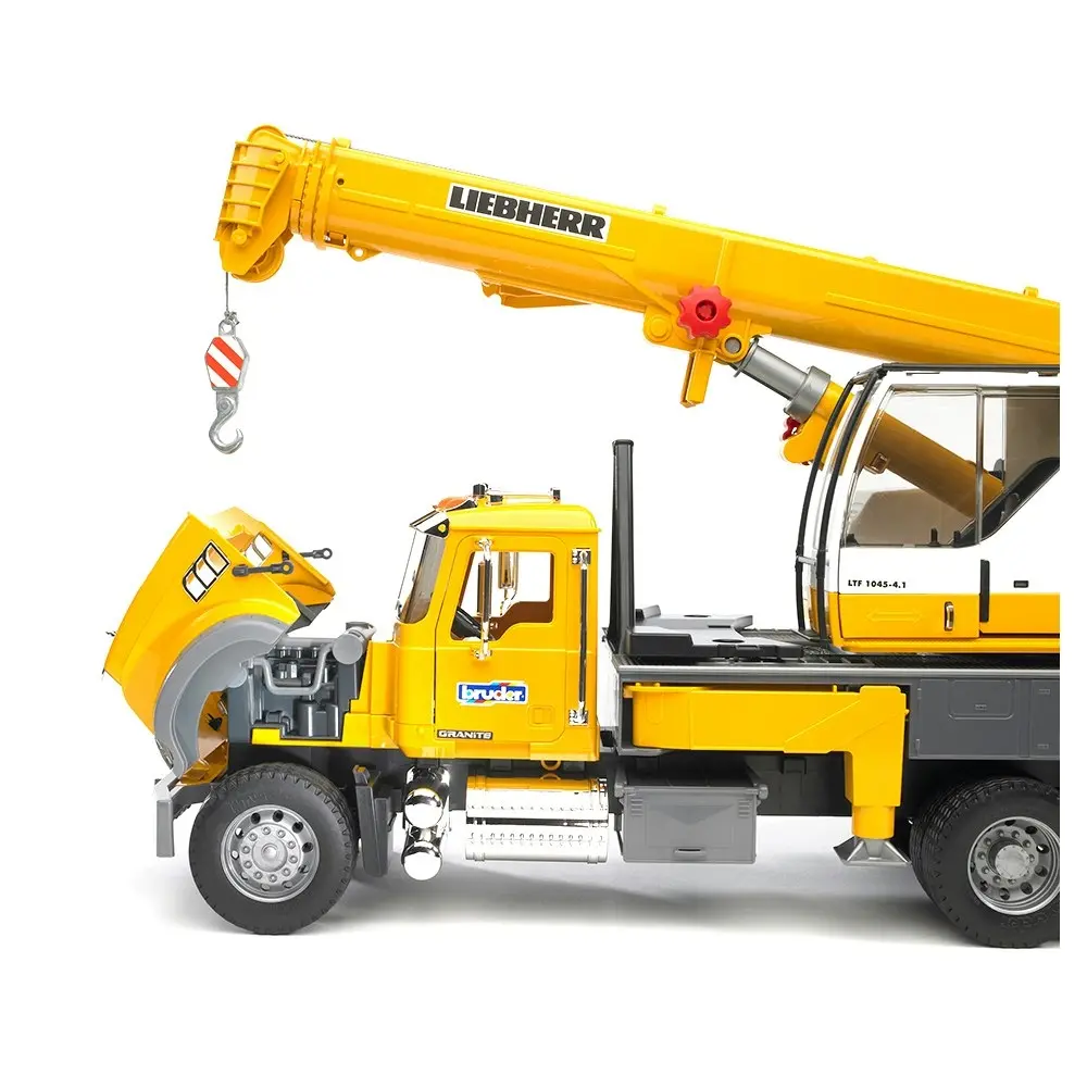 Bruder 1:16 59cm Mack Granite Liebherr Construction Crane Truck 1:16 Toys 4y+