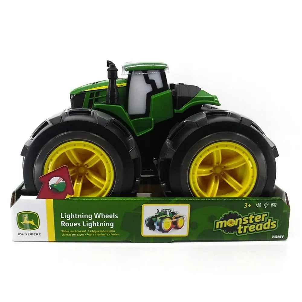 John Deere Monster Treads Lightning Wheels 4WD Tractor/Truck Toy w/ Lights/Sound