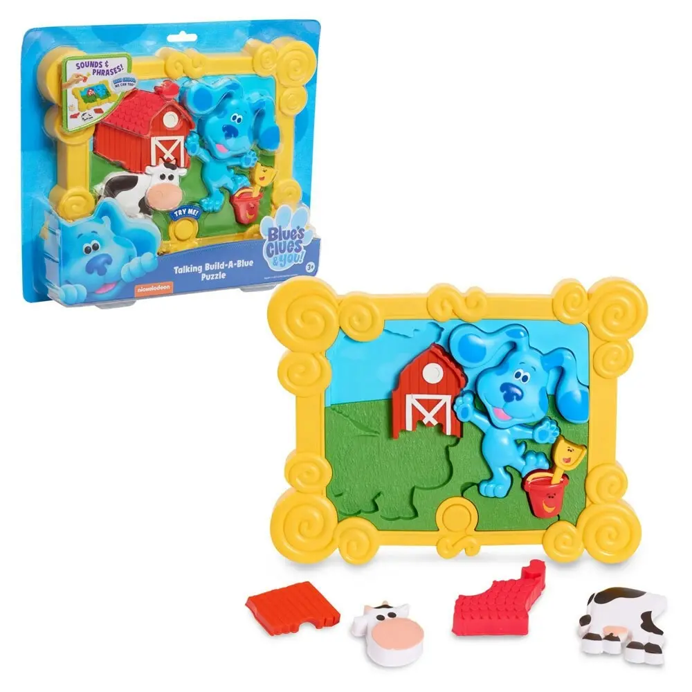 Blue's Clues & You 26cm Talking Build A Blue 3D Puzzle 3y+ Kids Educational Toy