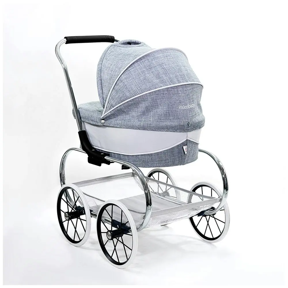 Valco Baby 66cm Just Like Mum Princess Pram/Stroller f/ Dolls Grey Marle 3y+