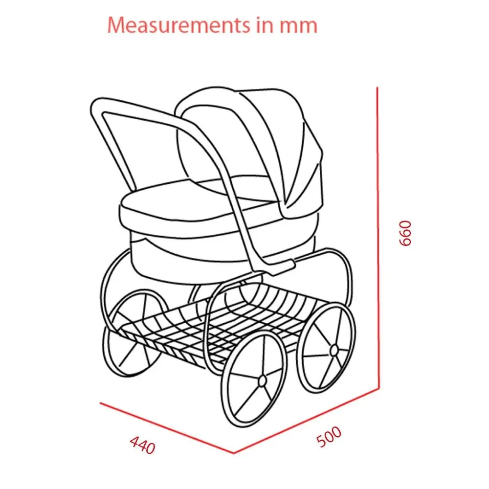 Valco Baby 66cm Just Like Mum Princess Pram/Stroller f/ Dolls Grey Marle 3y+