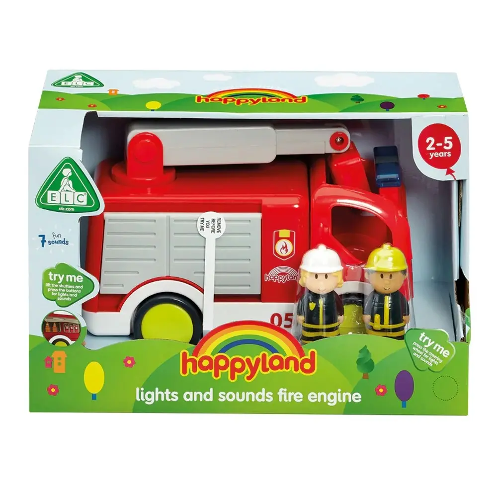 Elc 22.5cm Kids Children Happyland Light/ Sounds Fireman Engine Truck Play Toy