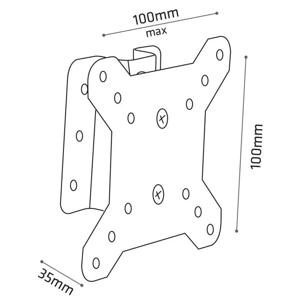 Doss Small Flat Bracket Vesa Wall Mount for 15-24in LCD/LED 15kg Monitor TV BLK